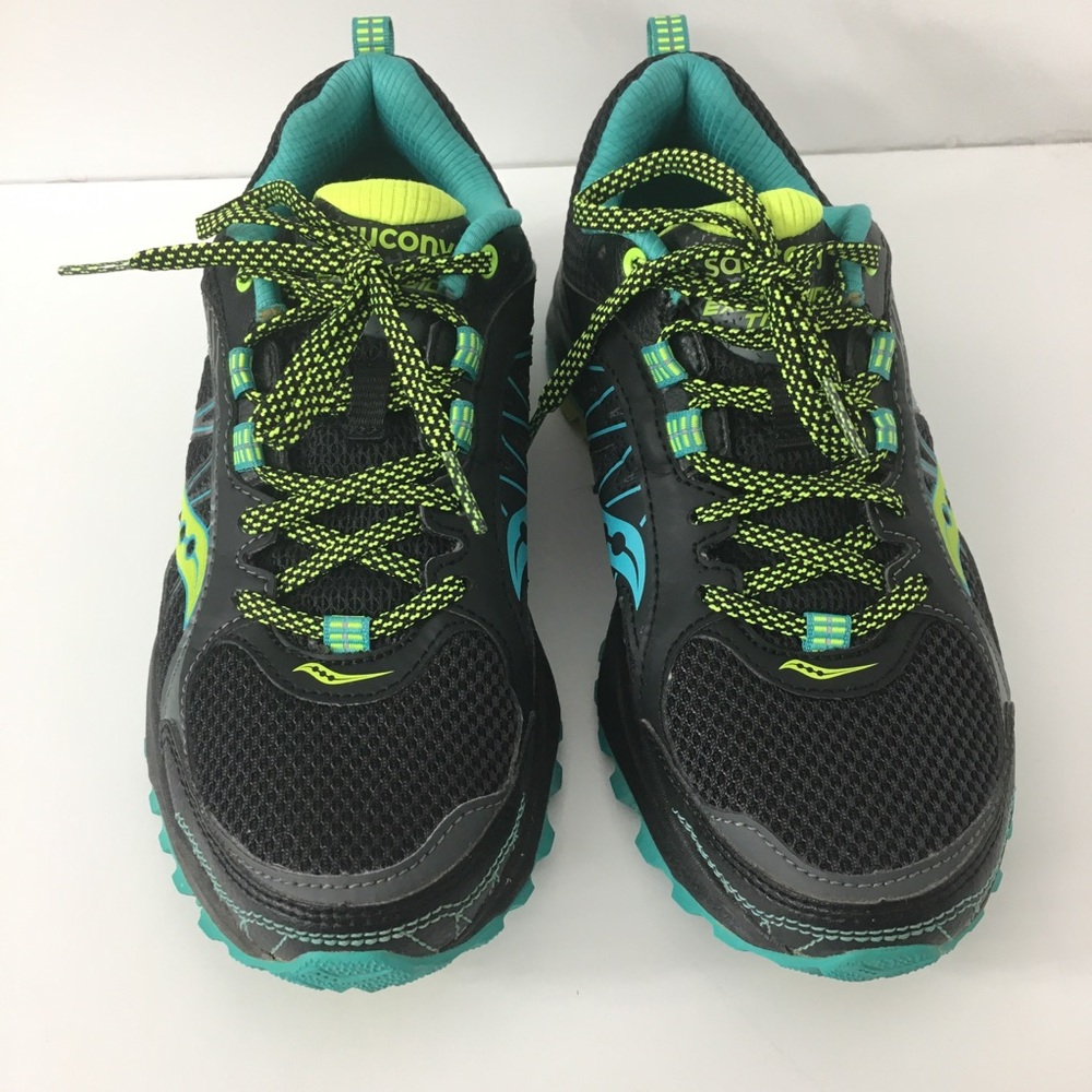 Saucony XT-600 Black w/Turquoise & Lime Sneaker